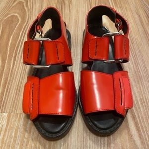 3.1 Phillip Lim Orange Red Sandals Size 5 1/5